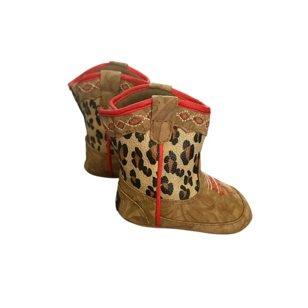 M&F Western Twister Avery Leopard Baby Bucker Boots
